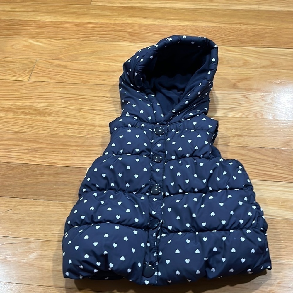 Gymboree girls  hooded vest button up size 2t/3t.